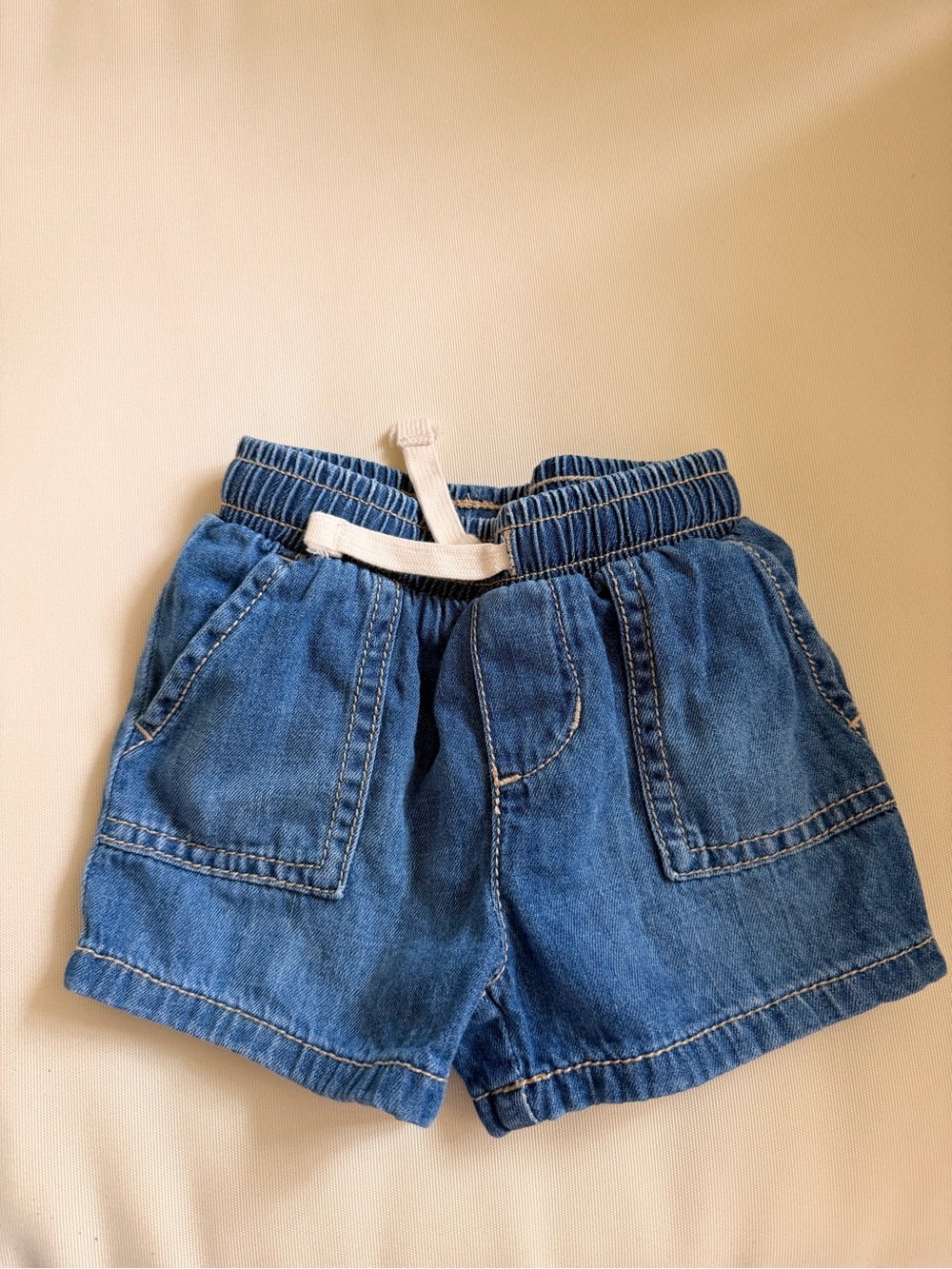 Blue Denim Pull-On Shorts